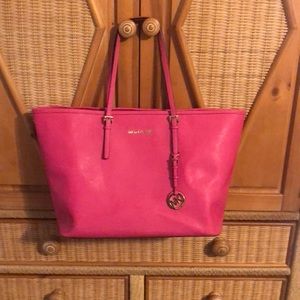 Michael Kors Hot Pink Tote- large 20x11x7